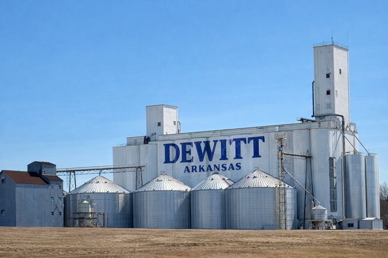 DeWitt Arkansas grain silos and agricultural facility