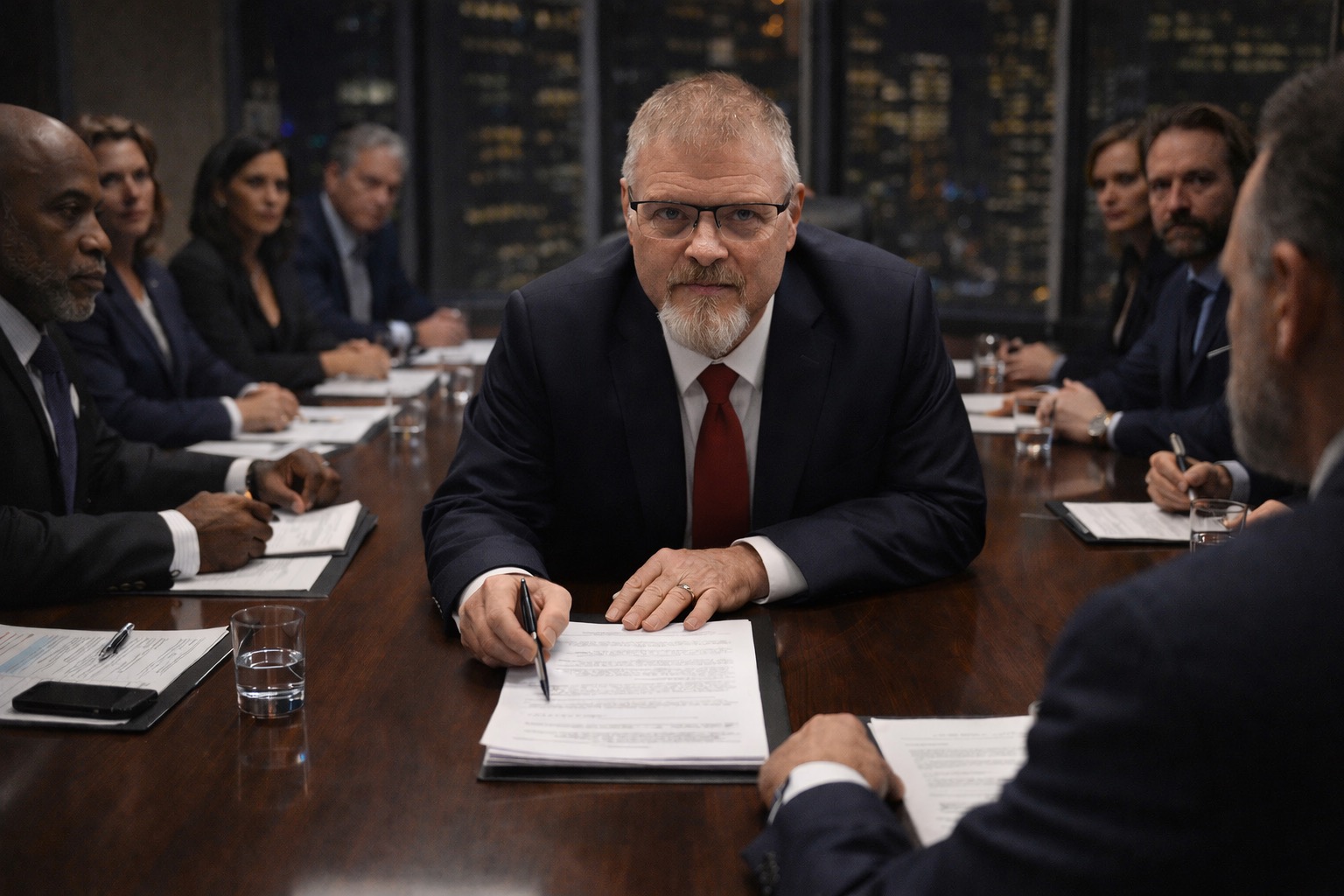 Jon-Claude Jenkins in professional business meeting with leadership team discussing economic development strategies