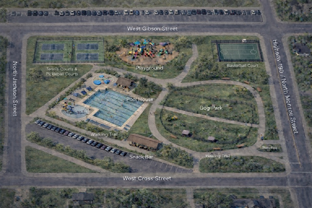 Aerial view of DeWitt recreational facility