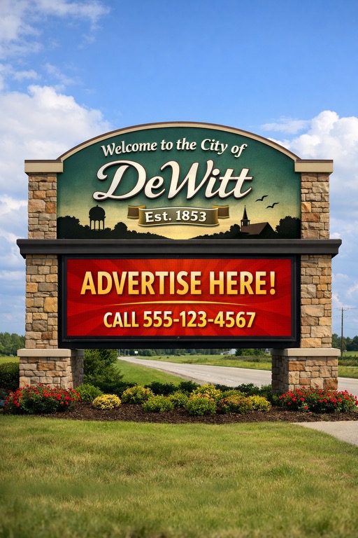Welcome to the City of DeWitt Est. 1853 entrance sign