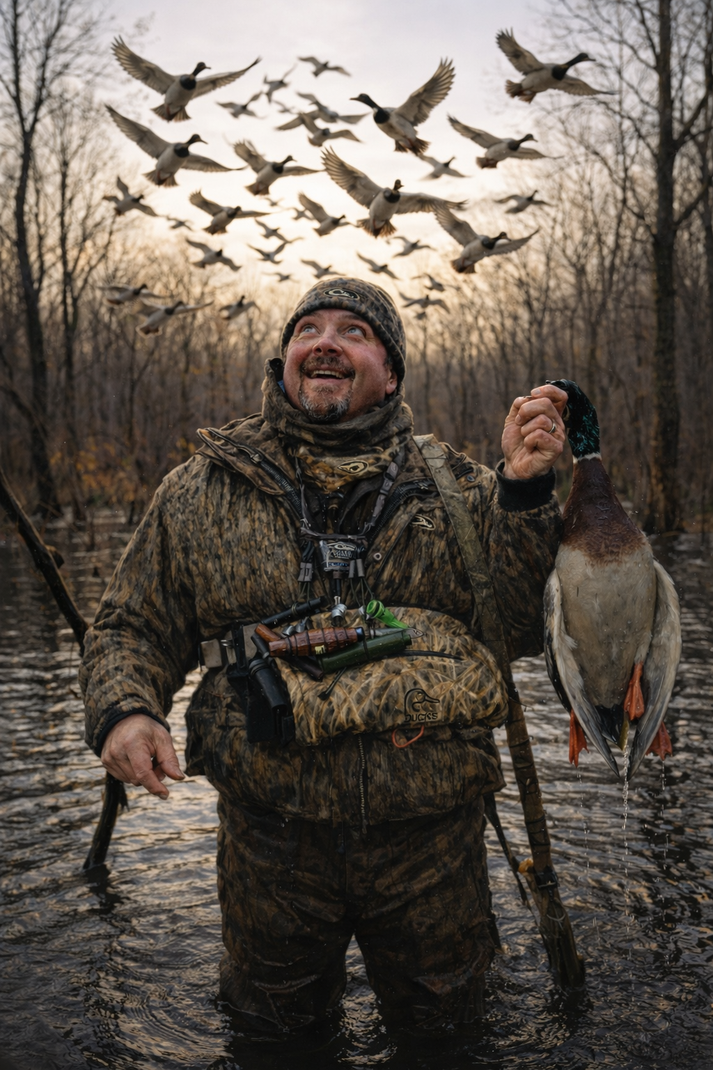 Jon-Claude Jenkins duck hunting in DeWitt Arkansas countryside